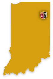 Indiana Map with Badges