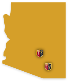 Arizona Map with Badges