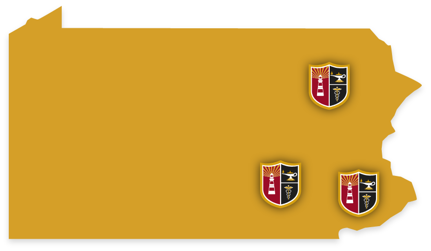 Pennsylvania Map with Badges