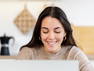 Happy Student Studying